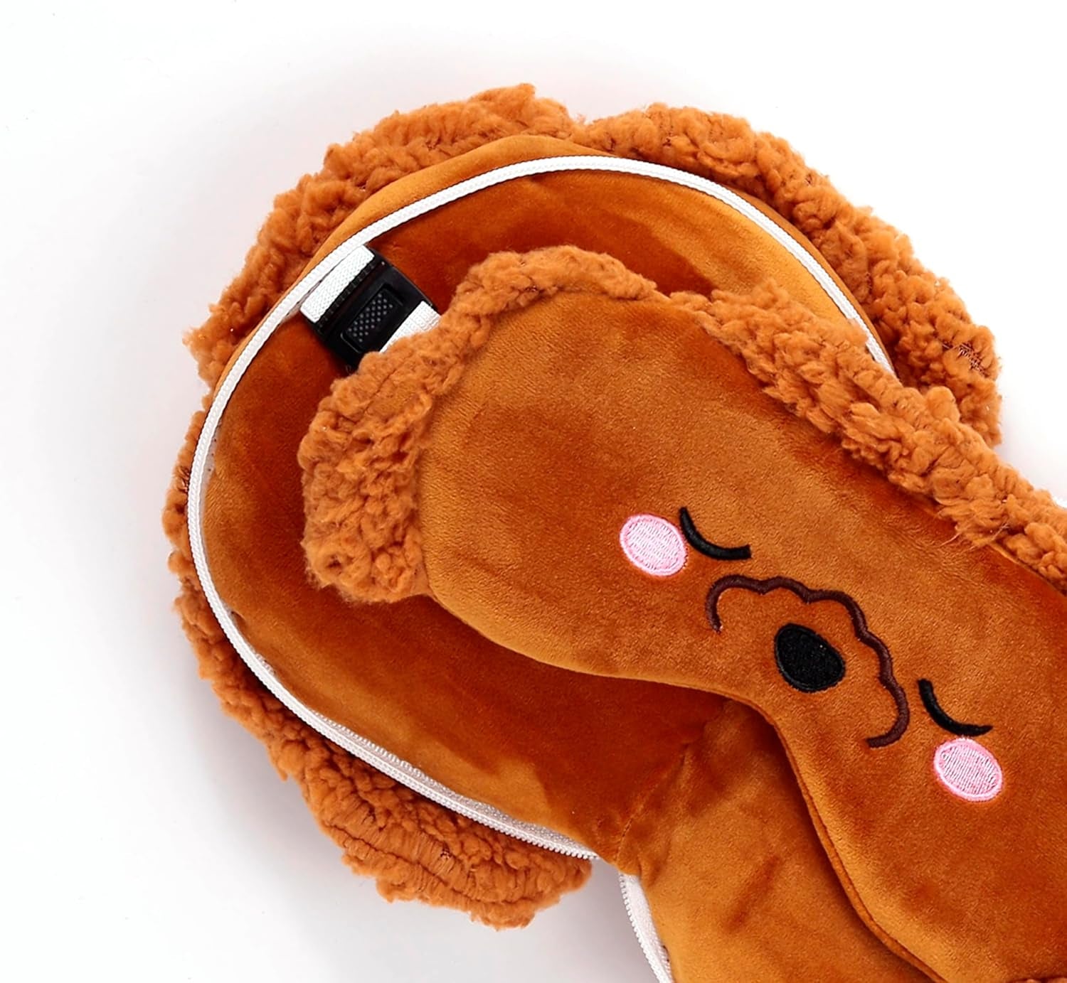 Coussin de voyage Puckator avec masque pour les yeux Relaxeazzz - Gigi le caniche - animaux mignons Coussins de voyage Naty Shop