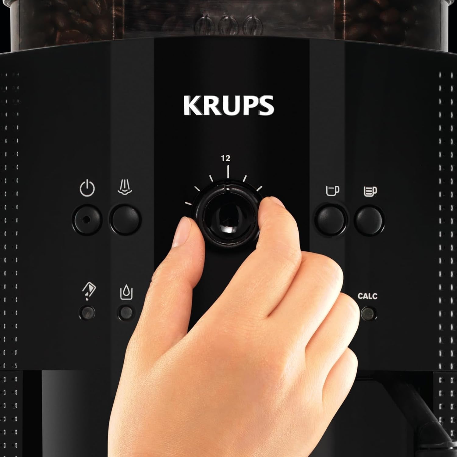 Krups Roma EA81M8 Machine à expresso 1,7 L, 3 réglages de température, 3 textures de café moulu, noir