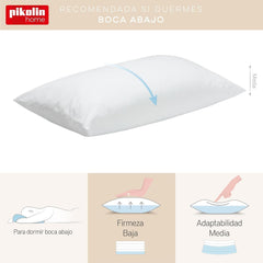 Pikolin Home Lot de 2 oreillers en fibres hypoallergéniques Housse extérieure en coton anti-acariens - Fermeté réduite pour le dormeur inférieur 60 cm 60 X 40 cm Naty Shop Oreillers standard