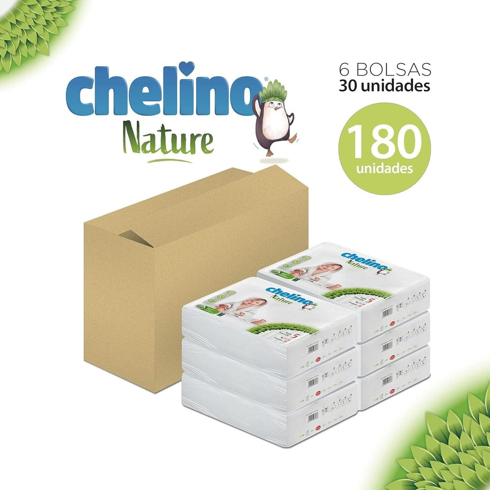 Couches Chelino Natura pour enfants taille 5 (13-18 kg), 180 couches Mère et Enfant Naty Shop