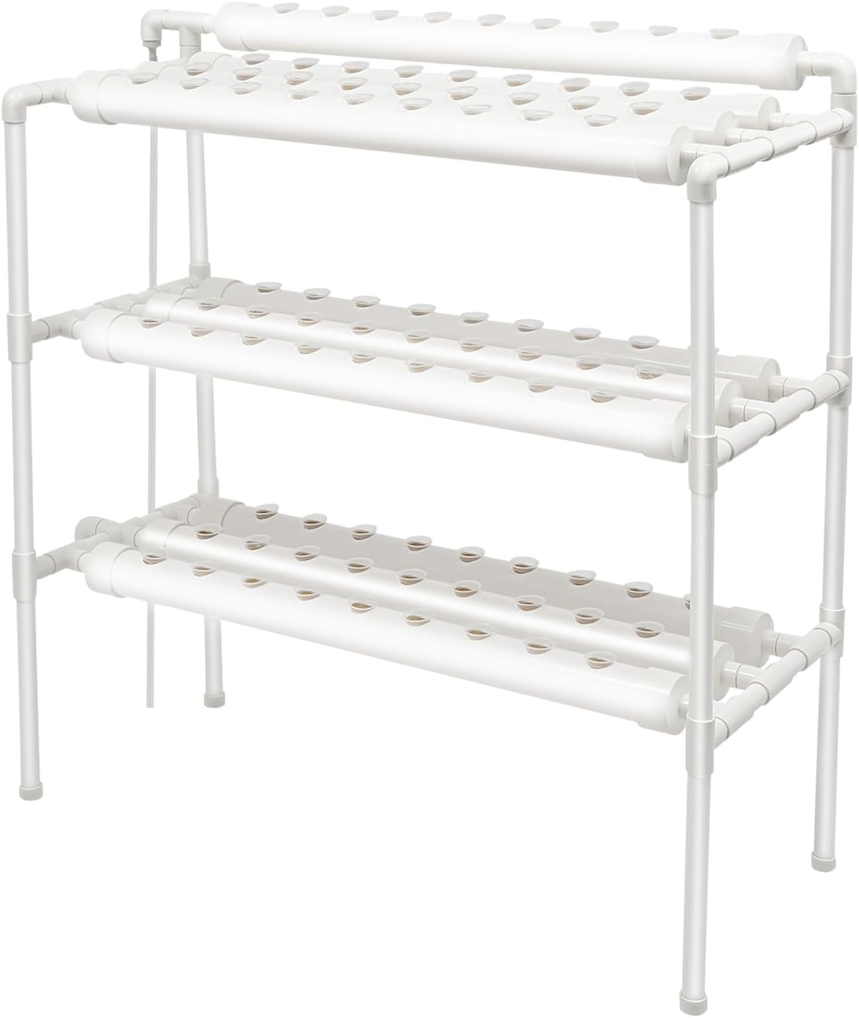 Kit de culture hydroponique à 3 couches avec 90/108 positions de plantation et pompe à eau, systèmes de culture de plantes sans sol en PVC, kits de culture hydroponique pour légumes et fruits (108 positions de plantation)