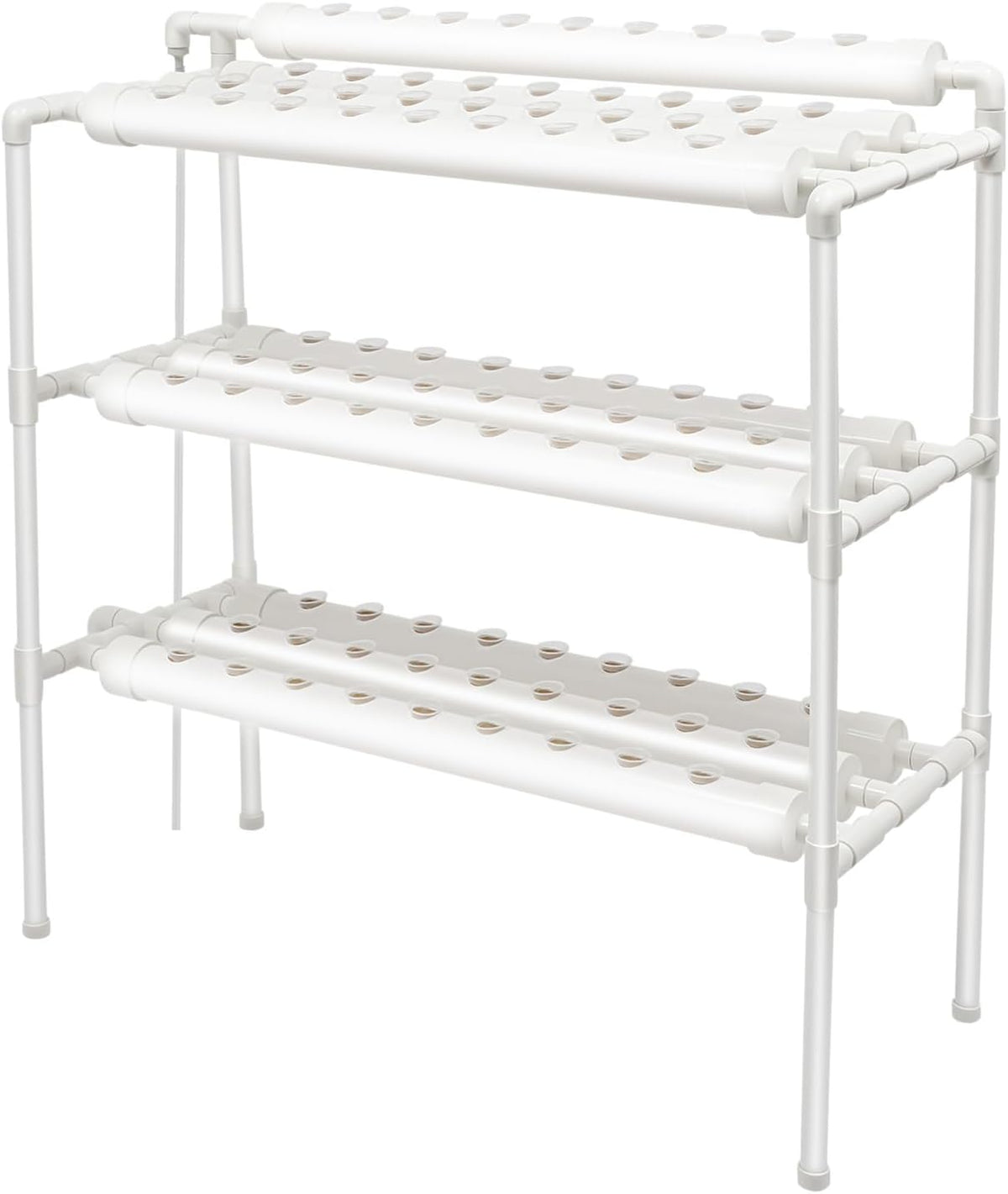 Kit de culture hydroponique à 3 couches avec 90/108 positions de plantation et pompe à eau, systèmes de culture de plantes sans sol en PVC, kits de culture hydroponique pour légumes et fruits (108 positions de plantation)