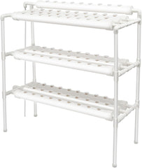 Kit de culture hydroponique à 3 couches avec 90/108 positions de plantation et pompe à eau, systèmes de culture de plantes sans sol en PVC, kits de culture hydroponique pour légumes et fruits (108 positions de plantation)
