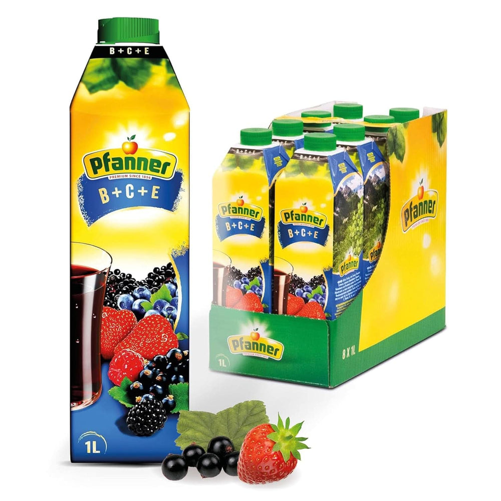 Pfanner Fraise Fruit Nectar (8 X 1 Litre) - 30% de Fruits - Boisson à la Fraise