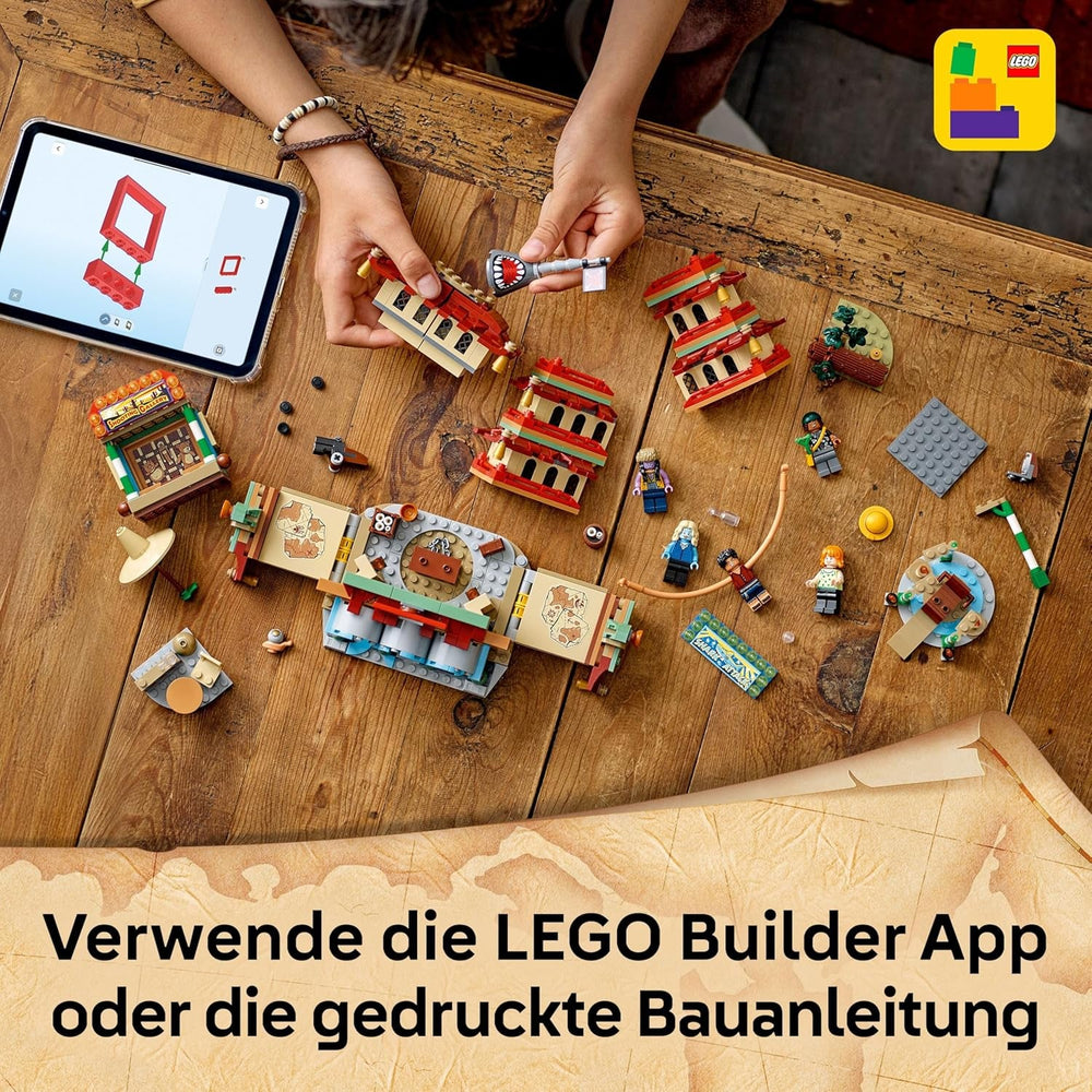 LEGO ONE PIECE - Showdown im Arlong Park - Interaktives Spielzeug mit 5 Minifiguren - Ruffy & Nami sowie Einer einstürzenden Pagode - Anime Geschenk für Jungen, Mädchen & Fans ab 9 Jahren - 75638