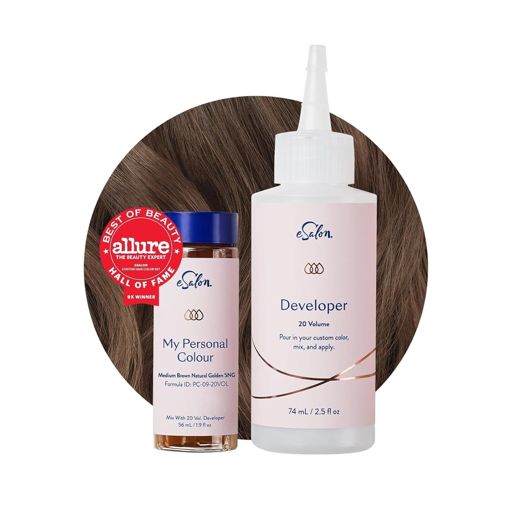 Ensemble de teintures capillaires permanentes, couverture 100 % des gris, coloration maison, 0 % d'ammoniaque, teintures capillaires multidimensionnelles, teintures capillaires professionnelles, Naty Shop, teinture capillaire, brun moyen, or naturel, 5 ng