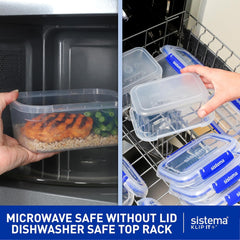 Pot pour le stockage des aliments KLIP IT System | 9,67 litres | Pot de conservation empilable et hermétique avec couvercle, adapté au réfrigérateur/congélateur | Plastique sans BPA | clips bleus | 1 pièce (paquet de 4) boîtes de conservation alimentaire Naty Shop