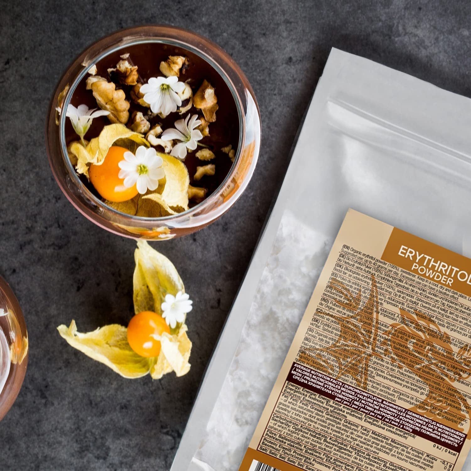 Bio Erythrit - Pulver, 100% Bio, Vegan, Null Kalorien-1Kg Indulcitori Naty Shop