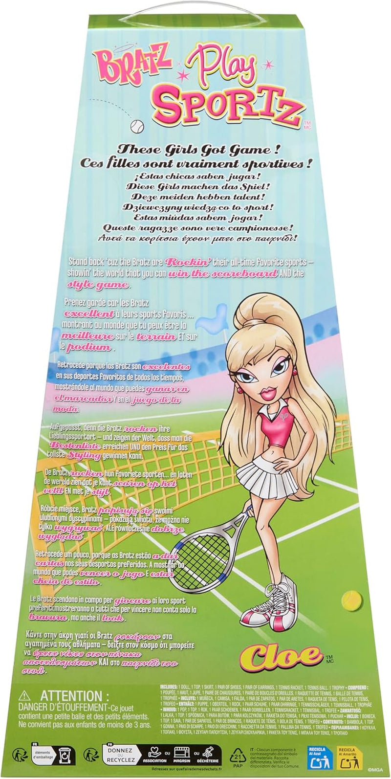 Bratz Play Sportz Cloe (Tennis) – Mode poupée avec accessoires
