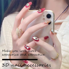 50 pièces de breloques à ongles dorées, breloques brillantes 3D pour nail art, strass pour ongles en perles, breloques pour ongles en strass, breloques pour ongles en strass, accessoires de nail art DIY, pour femmes filles