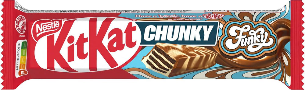 Nestlé Chunky Funky, gaufrette croustillante au chocolat au lait, paquet de 24 (24 x 40g)