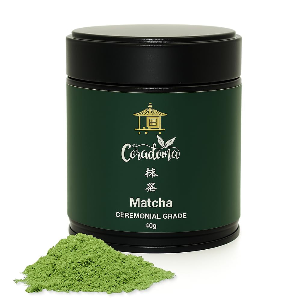Matcha de qualité cérémonielle du Japon – Poudre de matcha 100 % naturelle, moulue à la main dès la première récolte, thé vert japonais original en boîte de 40 g – Qualité pure et traditionnelle