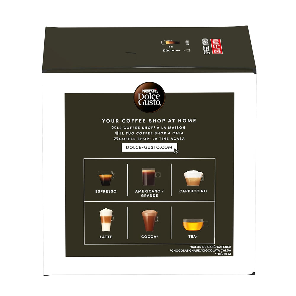 Nescafé Dolce Gusto Café Dolce Gusto Espresso Intenso Desc. | Nestlé Pack 3 Kisten Mit 18 Kapseln,Die Jewelils 16 Einheit(3er Pack)