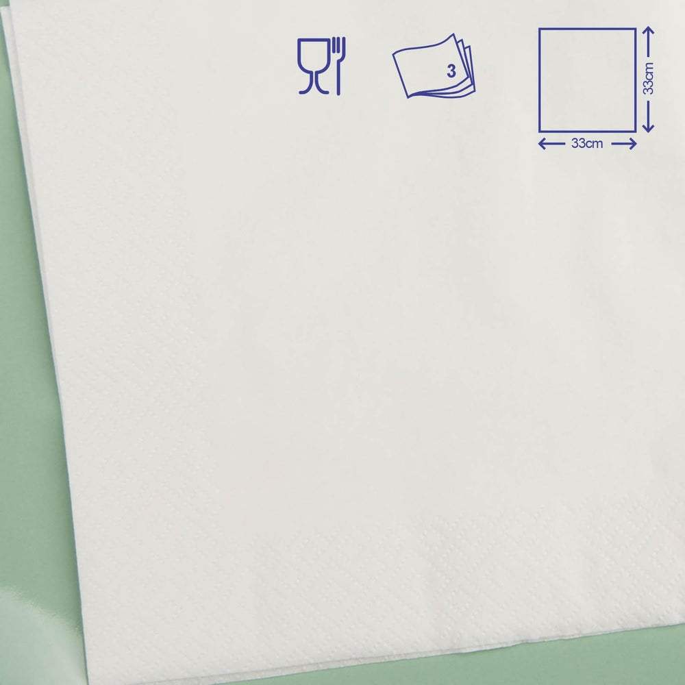 Serviettes en papier Renova, Art de la table, 50 serviettes de qualité supérieure, 3 épaisseurs