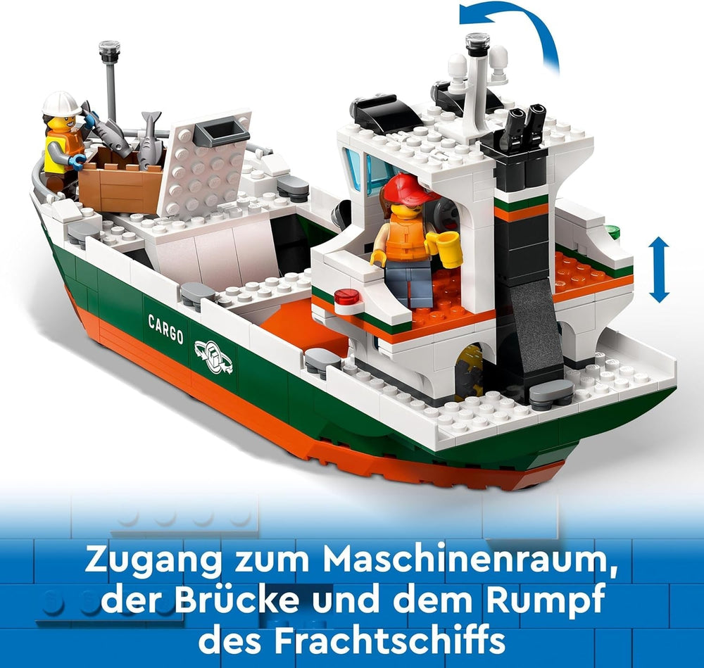Port LEGO City avec cargo, jouet de construction pour garçons et filles à partir de 8 ans, idée cadeau pour enfants, grue à conteneurs, bateau jouet et 8 figurines 60422 Jeux de construction Besuche den LEGO-Store