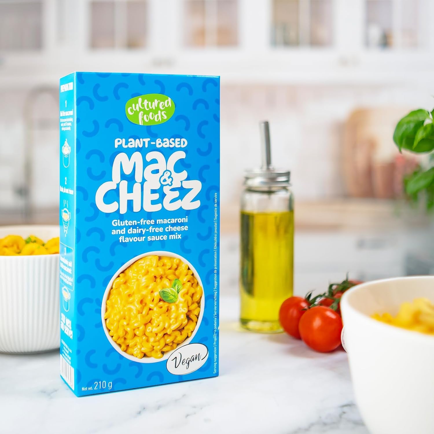 Cultured Foods Vegan 3-er Set Macaroni au fromage végétalien, sauce Gouda, sauce cheddar, Laktosefrei sans gluten MAC & CHEEZ CHEATCHEEZ