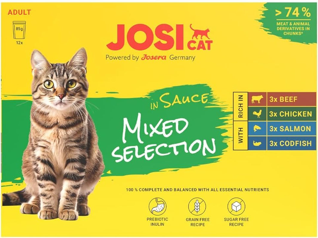 Multipack Sélection Mixte en Sauce (12 x 85 g) | Adulte | Nourriture humide premium en sauce pour chats trop grands Multipack myth 4 Sorten | Ohne Konservierungsmittel | paquet de 12