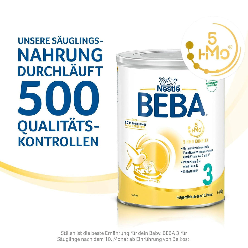 Nestle BEBA 2 Lapte praf de continuare după luna a 6-a, cu complex 5 HMO, numai lactoză, fără ulei de palmier, pachet de 3 (3 X 800G) Mama si Copilul Naty Shop