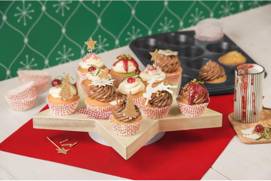 Original Kaiser Inspiration Muffinform-Set 2-Teilig, Muffinblech Mit Xmas Papierbackförmchen Für 12 Muffins, 38 X 27 Cm, Cupcake Form Antihaftbeschichtet, Schwarz Matrite si tavi pentru copt Naty Shop