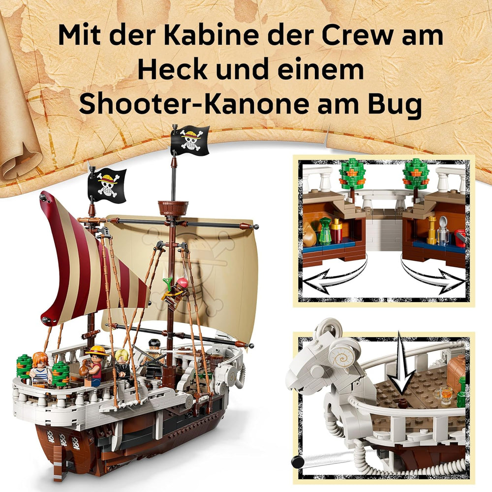LEGO ONE PIECE - Das Piratenschiff Flying Lamb (Going Merry) - Ensemble de jeux avec 5 figurines - inkl. Luffy, Zoro et Nami - Jeu de construction - Cadeau pour les jeunes, les filles et les fans à partir de 10 ans - 75639