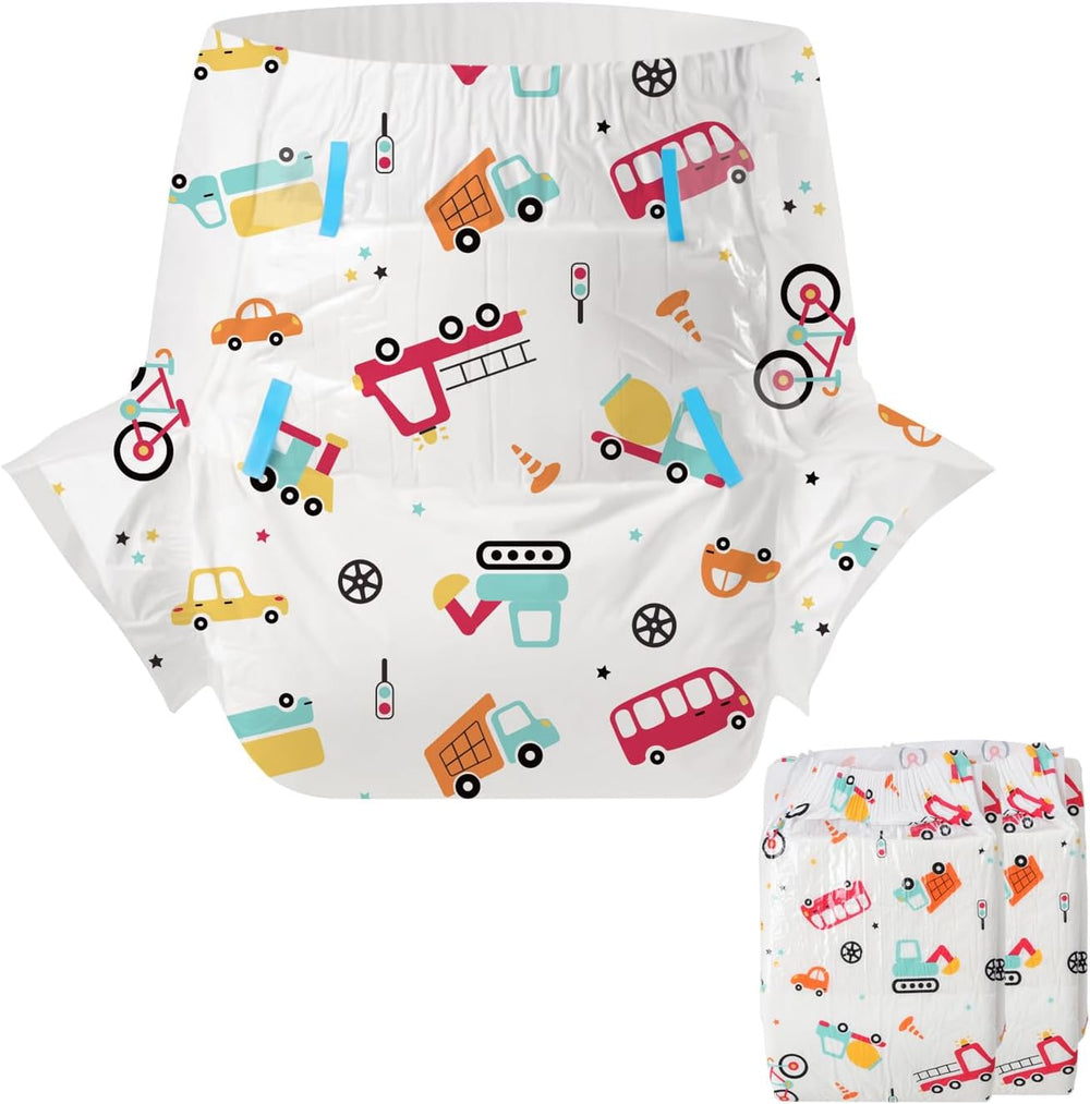 CutiePlusU Lot de 2 couches jetables pour incontinence avec rabats pour femmes et hommes, absorption maximale pendant la nuit – Petit Prince (moyen 71-96 cm)