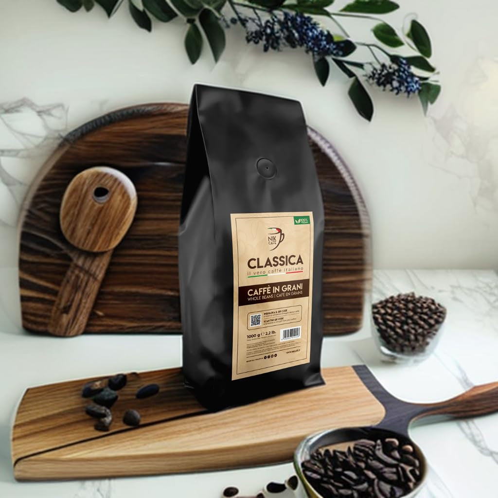 NIK CAFE' – Mélange Classico – grains de café torréfiés. Son Excellence, le robuste. 100% robuste