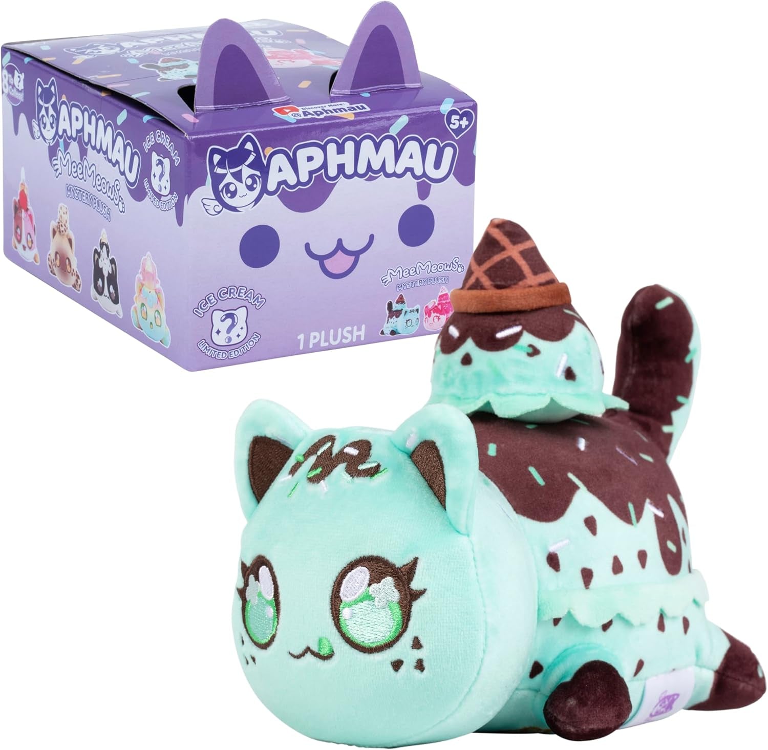 Aphmau - 15 Cm Mystery Meemeows Plush - Ice Cream Action figures Naty Shop