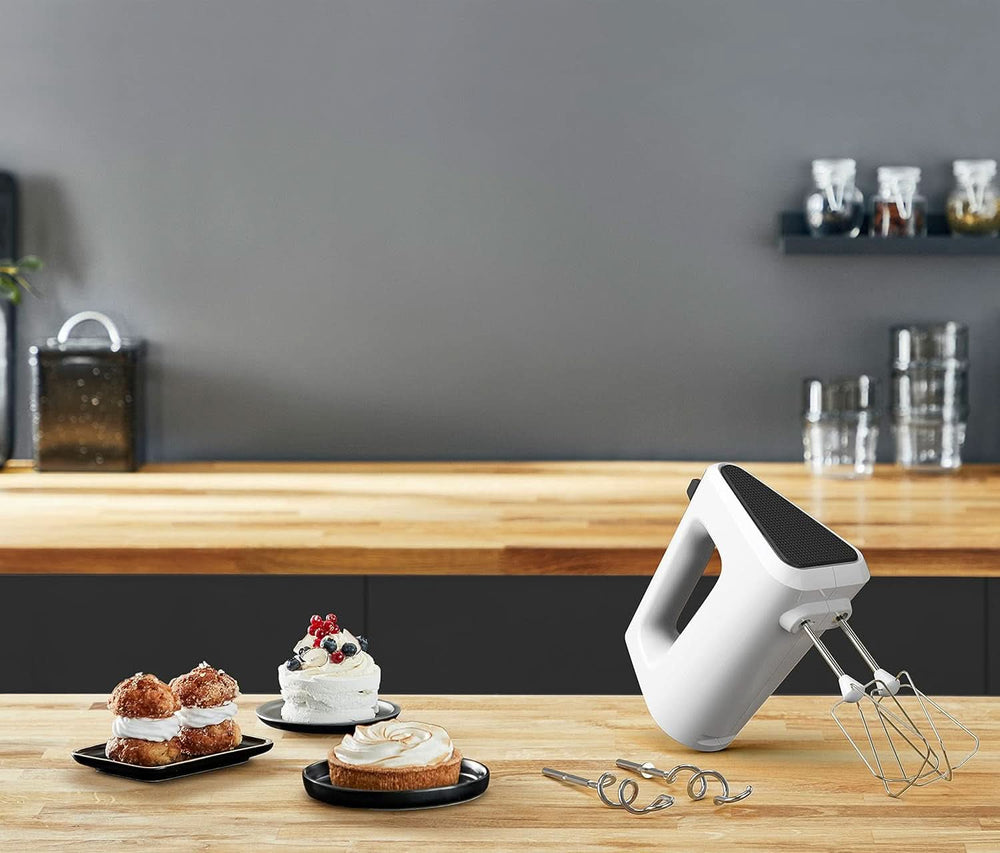 Krups GN4001 3 Mix 4000 Batteur à main | 450 watts | Conception robuste | Contrôleur de vitesse variable | Fonction Turbo et Auswurf | Incl. 2 Rührbesen et 2 Knethaken | Weiß/Grau Cuisine Naty Shop