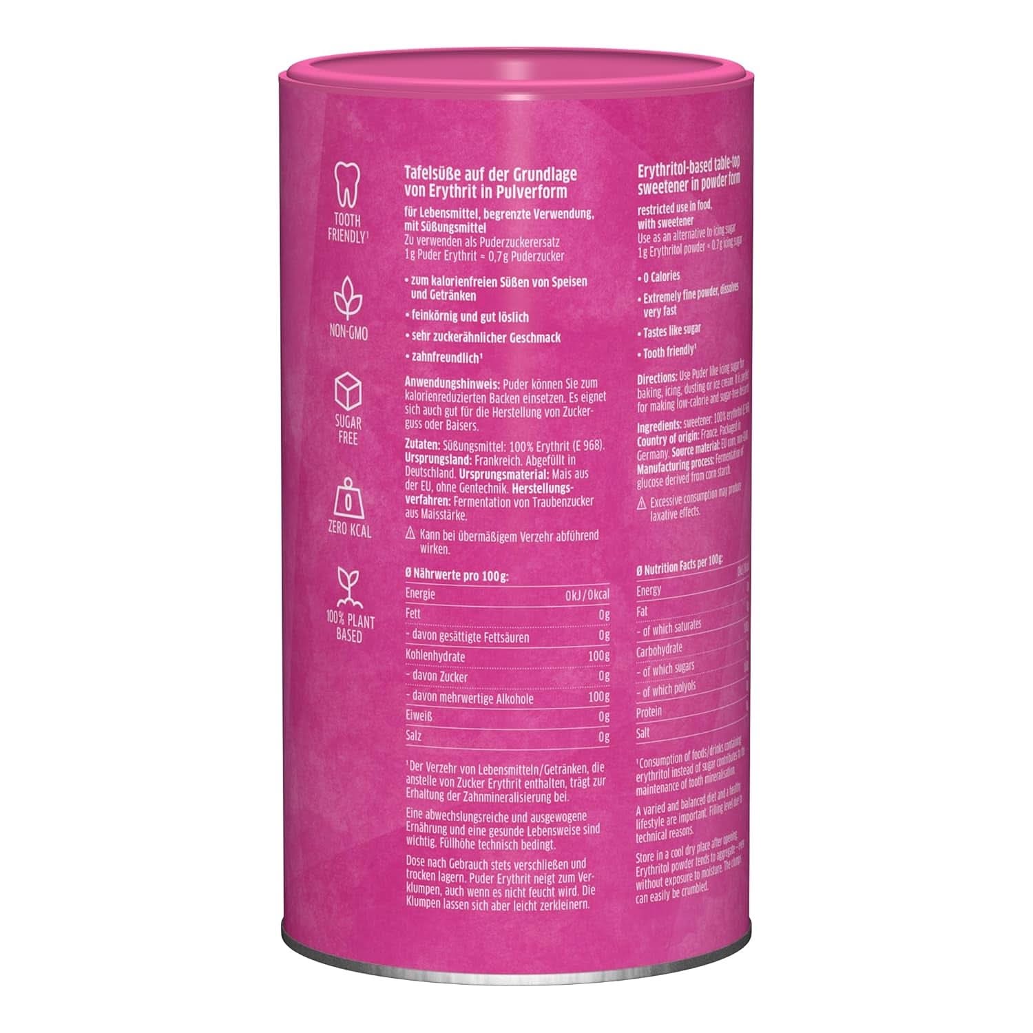 Xucker Sucre en poudre Erythritol - Substitut de sucre sans calories, 600 grammes Édulcorants Naty Shop