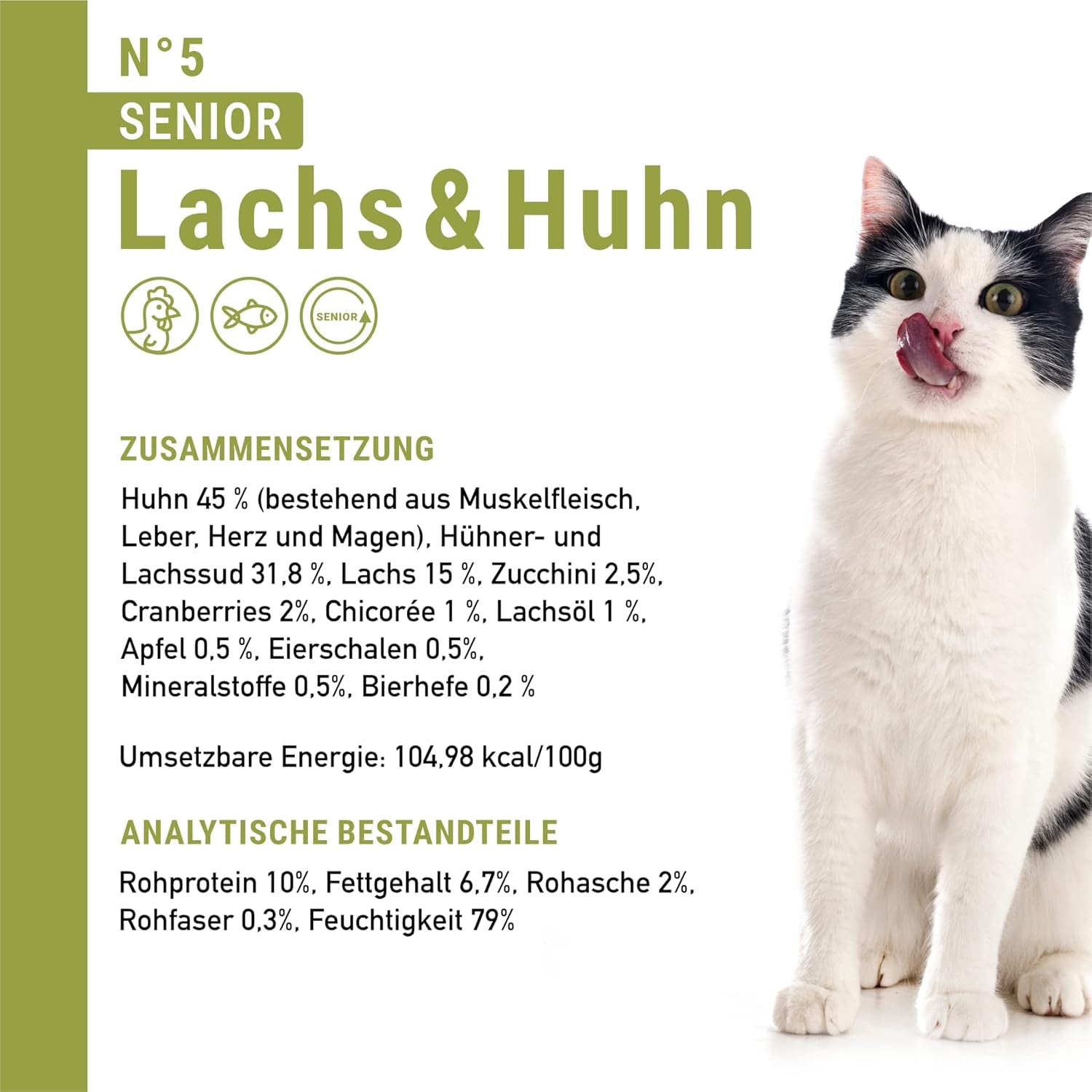 catz finefood Senior Collection Katzenfutter nass - Premium Nassfutter für Ihre Senior Katze - getreidefree, ohne Zucker, hoher Fleischanteil, Vitamine & Mineralien (6 x 200g Dose)