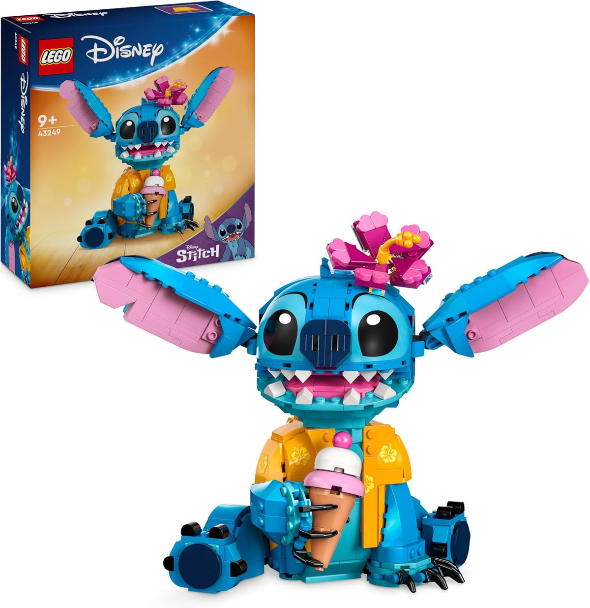 LEGO | Disney Stitch Spielzeug - Figure zum Spielen und Sammeln with Einer Eistüte and Einer decoren Blume - Conçu pour les filles, les jeunes et les cinéphiles de Lilo & Stitch à partir de 9 ans - 43249