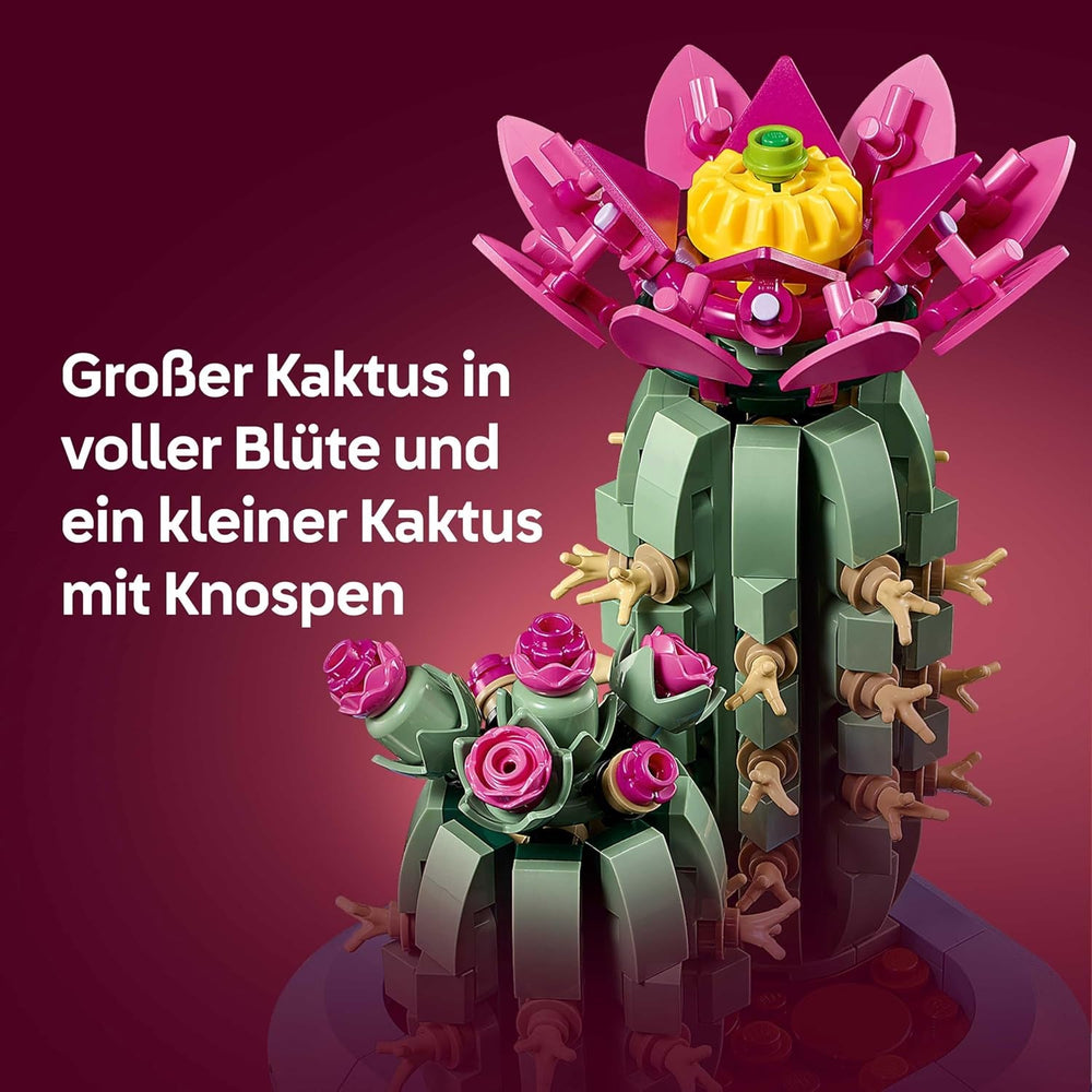 LEGO Botanicals Blühender Kaktus - Set mit Kunstpflanze mit 2 Kakteen & künstlichen Blüten - DIY Deko - Geschenkidee zum Geburtstag für Mädchen ab 9 Jahren & Erwachsene Pflanzenliebhaber - 11509