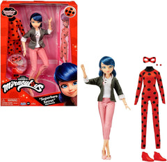 BANDAI - Miraculous Ladybug - Poupée Fashion Marinette et Ladybug - Poupée articulée de 26 cm avec 2 tenues - Poupée articulée Miraculous Toy - Jouet pour 4 ans et plus - P50355