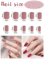 EBANKU 576 pièces ongles courts à presser avec colle à ongles, 12 couleurs d'ongles artificiels courts mats, 8 ongles artificiels courts brillants, 4 ongles artificiels à paillettes