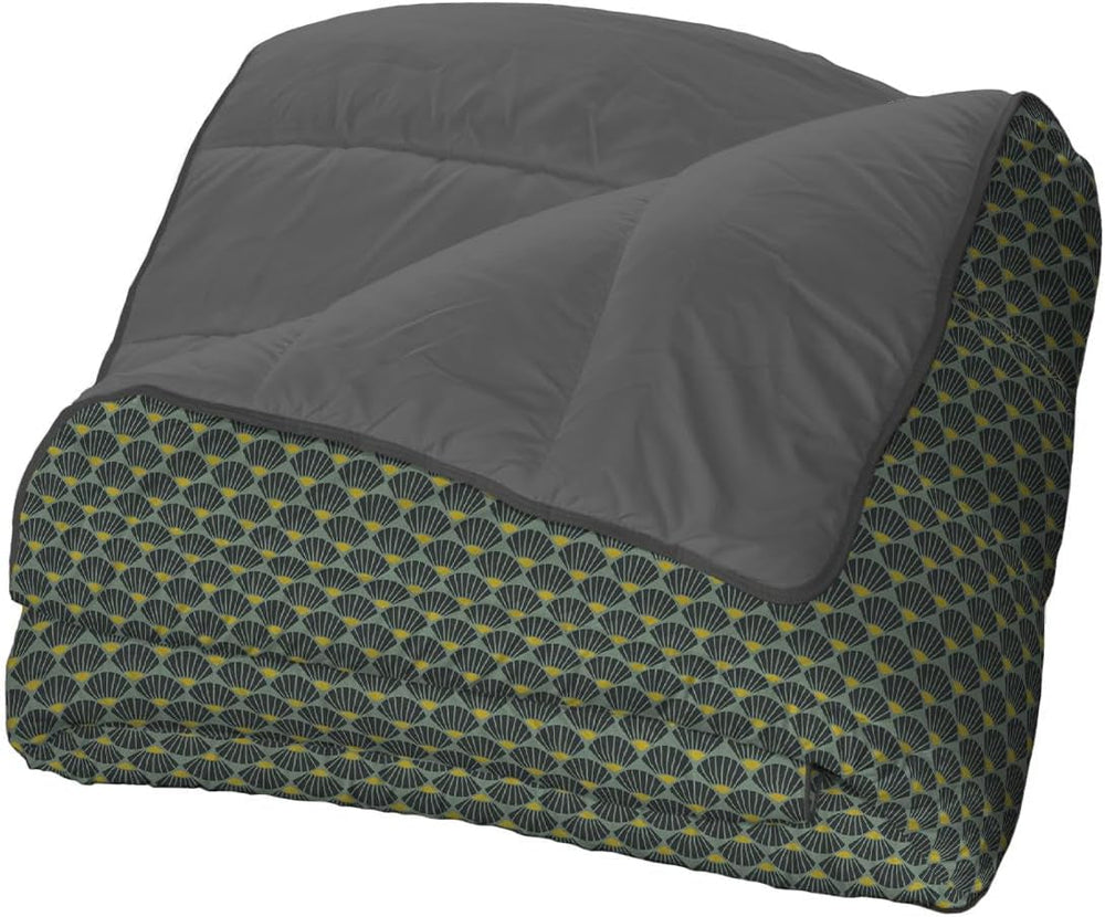 Bleu Câlin Imprimat 1 persoană Hermance plapuma, poliester, albastru/gri, 140 X 200 Cm Plapumi si pilote Naty Shop Verde/gri 220X240 Cm