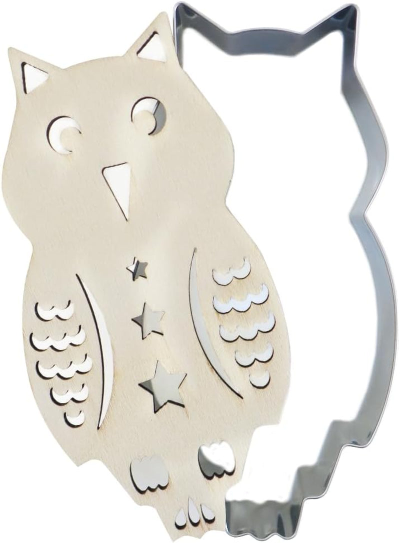 ScrapCooking 2103 Emporte-pièce et gaufreur en bois de hibou - Emporte-pièce en relief en acier inoxydable - Ustensiles de cuisson sablés - Sorcière, Sorcière - 2103