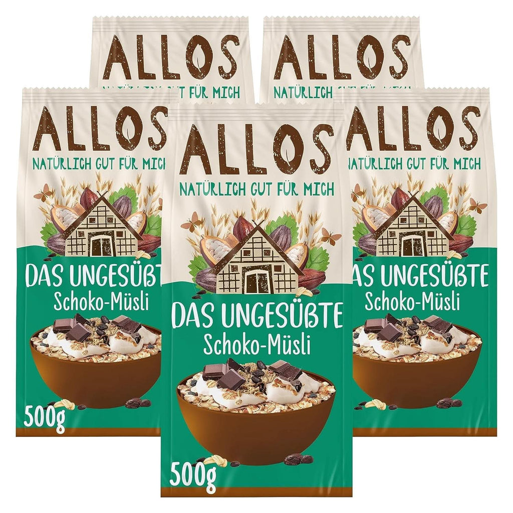 Allos, muesli de fructe de pădure neîndulcit, pachet 5 x 500 grame Cereale Naty Shop Ciocolata