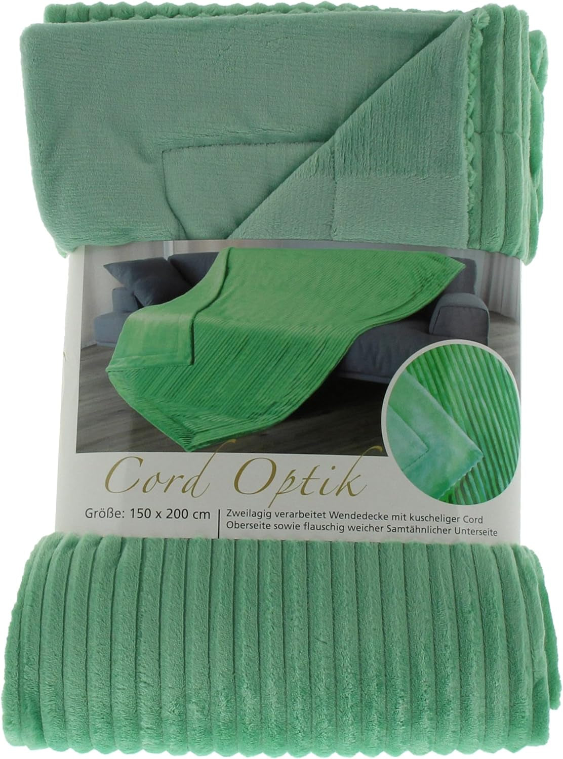 Gözze - Couverture confortable et douce aspect velours côtelé, 1620G/pièce, 150 X 200 Cm - cannelle Lits et Couvertures Besuche den Gözze-Store Menthe