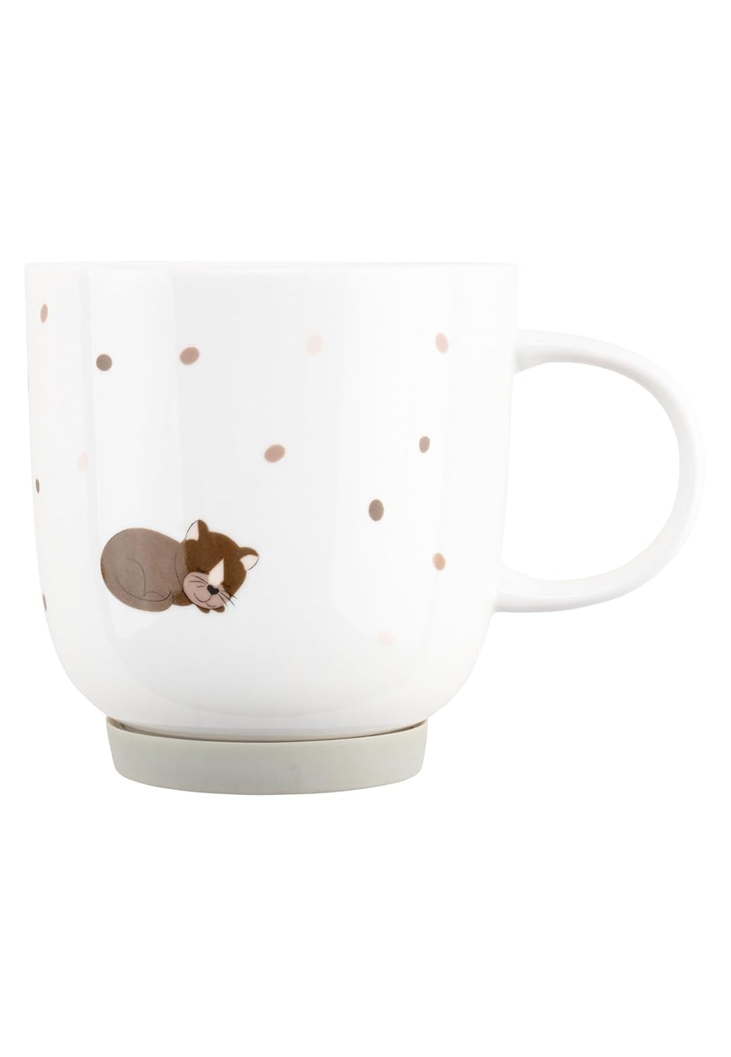 Sterntaler Service de table en porcelaine au design rustique – Service de table avec base en silicone antidérapante et amovible – Vaisselle pour bébé et enfant avec assiette, bol de 400 ml et tasse de 200 ml, blanc