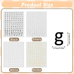 Nagelsticker Buchstaben 8 Blatt Nail Buchstaben Sticker Nagelsticker Glitzer Buchstabe Art Sticker Selbstklebend Nagelaufkleber Englisches Alphabet Dekoration Nageldesign Zubehör