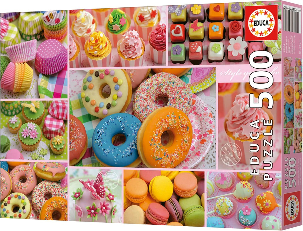 Educa - Puzzle de 500 de piese pentru adulti | Colaj de bomboane. Dimensiuni: 48 X 34 cm. Include lipiciul de puzzle Fixpuzzle. Pentru 11 ani (19904) Puzzle Naty Shop