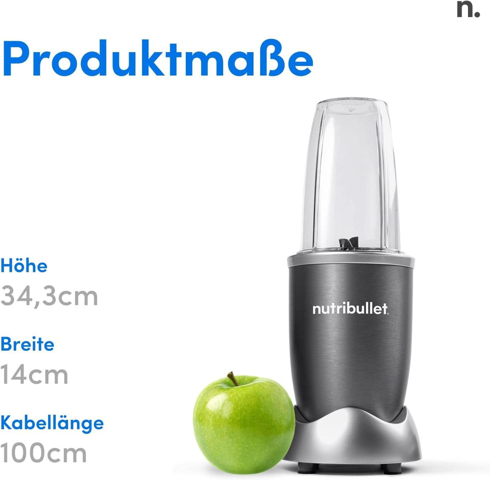 Nutribullet Original, mixeur électrique, mélangeur à smoothie, mixeur à smoothie, machine à smoothie, 600 W, simple et rapide dans l'application, compact, léger pour les repas, NB603DG Kitchen Naty Shop