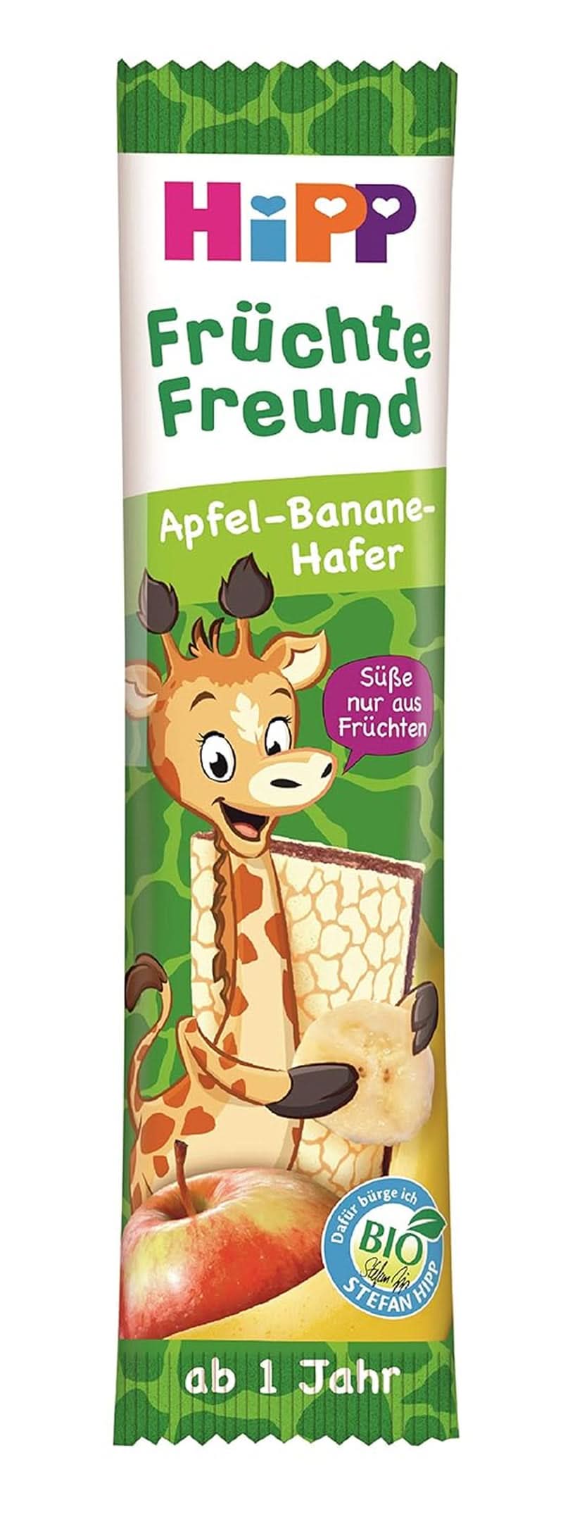 Barre bio Hipp Fruit-Friend Leopard, yaourt-cerises en purée de banane, 22 x 23g Mère et Enfant Naty Shop 22 x 23 grammes Pomme-banane-avoine