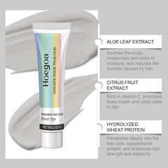 Vopsea de păr argintie 2-in-1 cu extract de esență naturală, vopsea de păr argintie Detroit Rain, vopsea de păr argintie metalică, vopsea de păr argintie pentru păr închis, vopsea de păr argintie, vopsea de păr permanentă (1 bucată) Vopsea pentru par Naty Shop