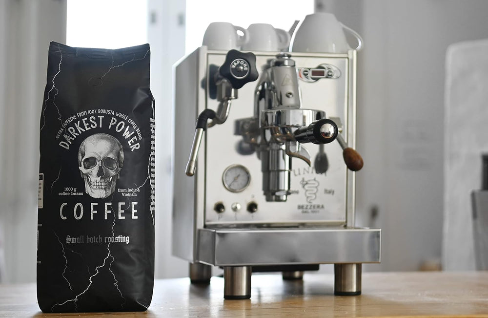 | Kaffeebohnen extra fort | Expresso 100% Robusta | viel Kaffein wenig Säure | 1000g de Ganze Kaffee Bohnen | geigeint für Entièrement automatique | avec garantie de garantie