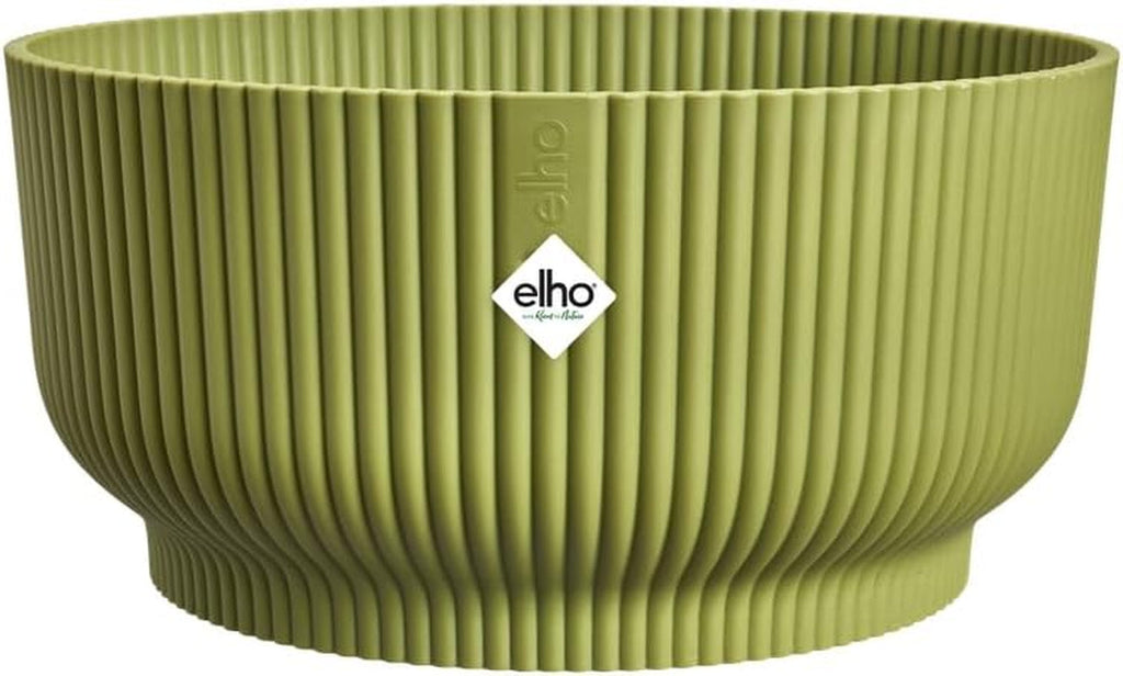 elho Vibes Fold Bowl 25 - Ghiveci de flori de interior - 100% plastic reciclat - Ø 24,9 x H 12,1 cm - Verde/Ferngrün