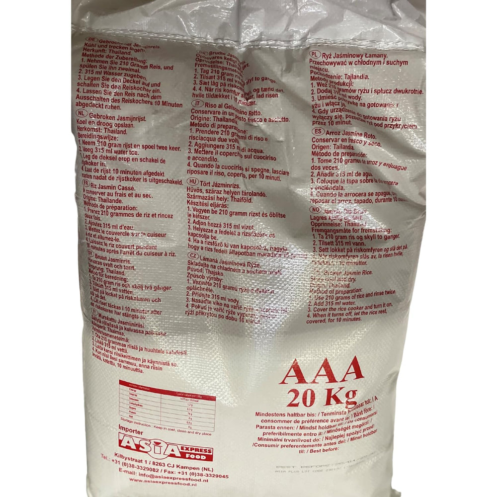 ROYAL THAI RICE - Riz au jasmin brisé - 1 x 20 kg