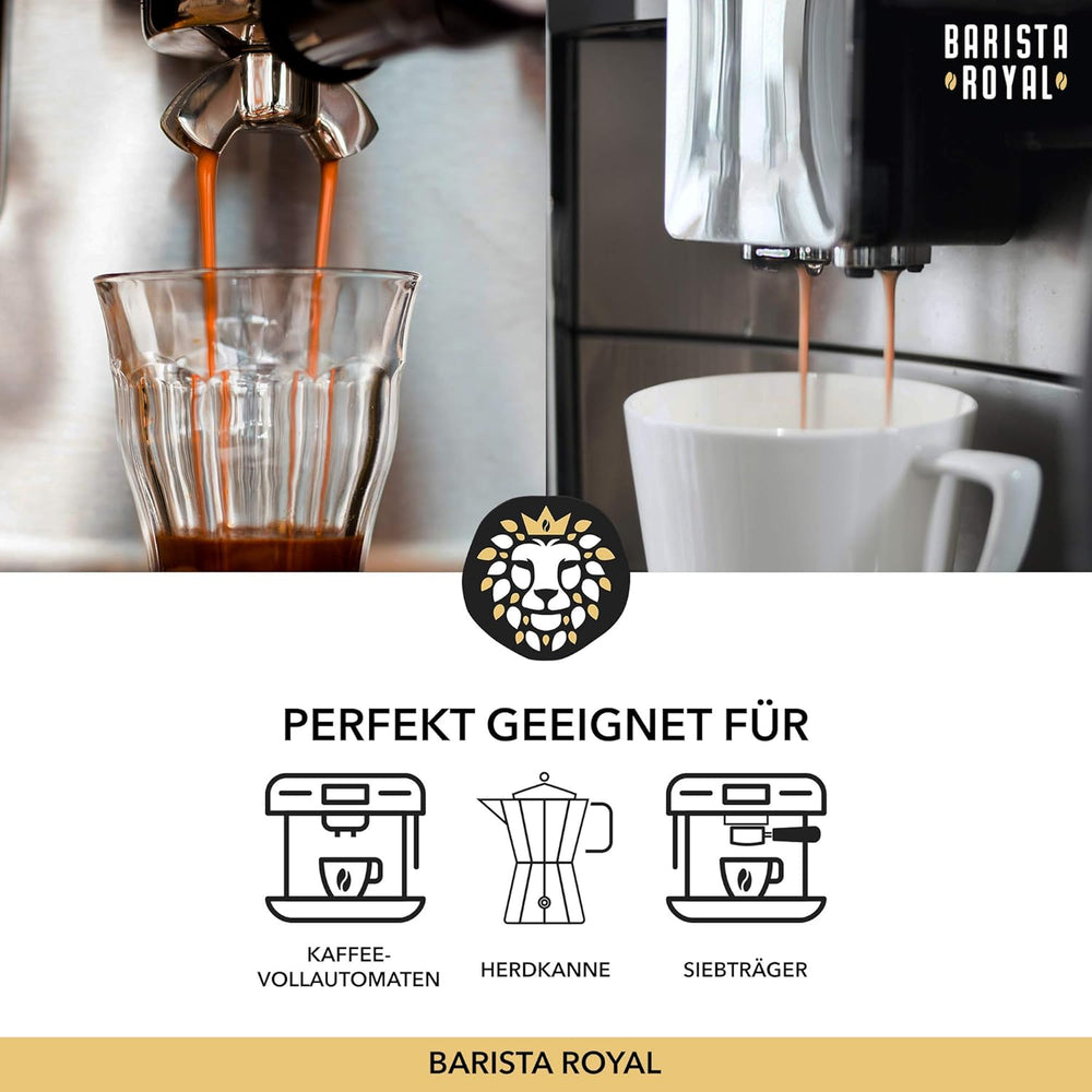 Ensemble d'échantillons de grains d'espresso 4 x 350 g de grains d'espresso | Pack découverte/Pack d'échantillons | Robusta et Arabica | Idéal pour les appareils entièrement automatiques et les porte-filtres | BARISTA ROYAL