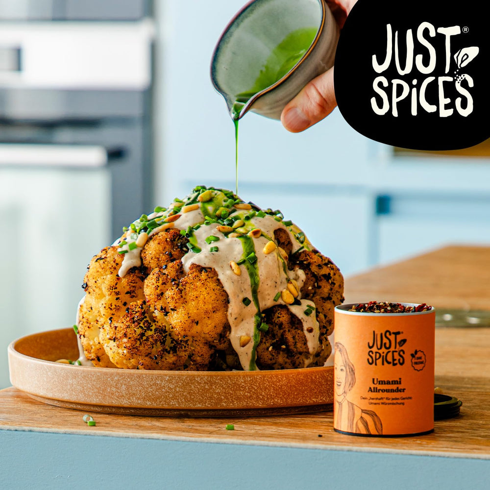 Just Spices Umami Allrounder I Soßen, Fleisch, Gemüse & more herzhaft würzen I Gewürzdose, 55 g