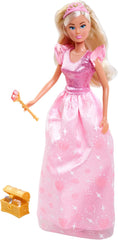 Simba Steffi Love Princess Diamond Princess Play Doll avec coffre au trésor magique, sceptre et diamants, 29 cm, à partir de 3 ans